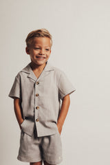 Baje Studio Buce shortsleeve blouse blue steel