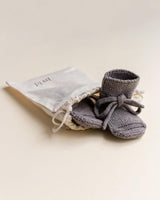 Hvid booties merinowol 0-9m otter