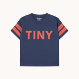 Tinycottons stripes logo tee light navy