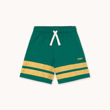 Tinycottons stripes logo short dark emerald