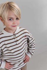 Jenest James ls tshirt brown grey melange