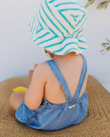 Búho baby denim linnen jumpsuit washed denim