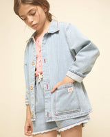 Búho denim jacket denim bleach