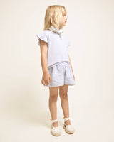 Búho linen girly t-shirt sky blue
