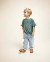 Búho pocket linen t-shirt green lake