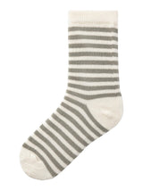 Lil' Atelier Mini Elove stripe sock Dried Sage