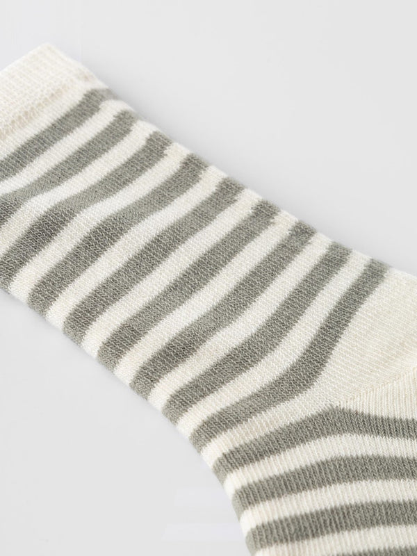 Lil' Atelier Mini Elove stripe sock Dried Sage