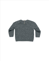 Quincy Mae knit sweater heathered indigo