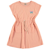 Lötiekids drawstring jurk rose butterfly