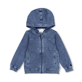 Sturdy Sweatvest met capuchon L.blauw denim-The Getaway