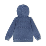 Sturdy Sweatvest met capuchon L.blauw denim-The Getaway