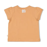 Feetje T-shirt Abrikoos - Flower Field