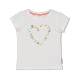 Jubel T-shirt flower heart Wit - Picknick Perfect