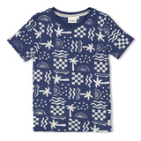 Sturdy T-shirt AOP Indigo - Explore More