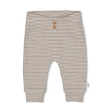 Feetje Broek rib met streep Grijs - Sea Sweeties
