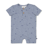 Feetje Kort pakje rib AOP Blauw melange - Blue Ocean