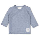 Feetje Overslagshirt rib Blauw melange - Blue Ocean