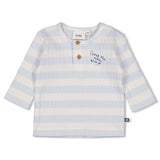 Feetje Longsleeve rib met streep Blauw - Blue Ocean