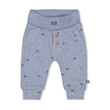 Feetje Broek rib AOP Blauw melange - Blue Ocean
