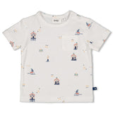 Feetje T-shirt AOP Offwhite - Seaside Hapiness