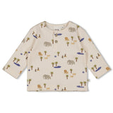 Feetje Longsleeve rib AOP Offwhite - Safari Savage