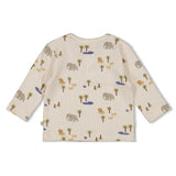 Feetje Longsleeve rib AOP Offwhite - Safari Savage