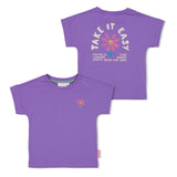 Jubel T-shirt met backprint Paars - Rolling into Spring