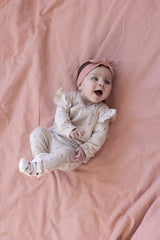 Feetje Overslagshirt rib AOP Taupe melange - Morning Sun