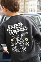 Sturdy Sweater met backprint oversized Antraciet - Fix It