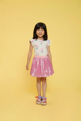 Jubel T-shirt AOP Offwhite - Rolling into Spring