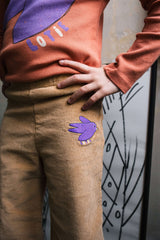 Lötiekids corduroy pants bird toasted
