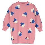 Lötiekids sweatdress dogs all over rose