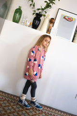 Lötiekids sweatdress dogs all over rose