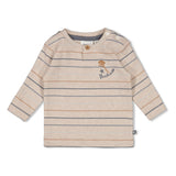 Feetje Longsleeve streep Taupe melange - Howdy