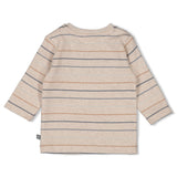 Feetje Longsleeve streep Taupe melange - Howdy