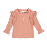 Feetje Longsleeve ajour rib Roze - Morning Sun