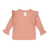Feetje Longsleeve ajour rib Roze - Morning Sun