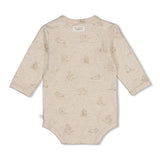 Feetje Wikkelromper AOP Taupe melange - The Cuddle Company