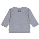 Feetje Overslagshirt rib Blauw melange - Breakfast Buddy