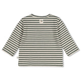 Feetje Longsleeve rib met streep Groen - Wiggle and Waddle