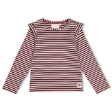 Jubel Longsleeve rib met streep Bordeaux - Daily Princess