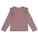 Jubel Longsleeve rib met streep Bordeaux - Daily Princess
