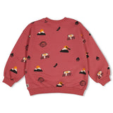 Sturdy Sweater AOP oversized Rood - Mountain top