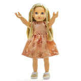 Heless poppenjurk glitter rosé goud (28-35cm)