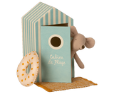 Maileg strandmuis in beach cabin - kleine broer