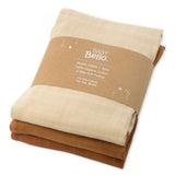 Baby Bello 3-pak hydrofiele doeken Sandy Almond
