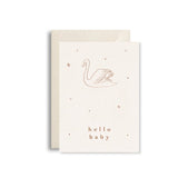 Studiobydiede wenskaart Hello Baby zwaan