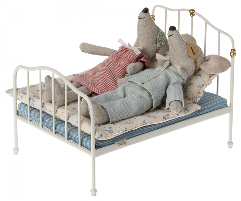 Maileg vintage bed offwhite - muis