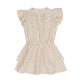 House of Jamie Ruffled Layer Dress Beige Leopard