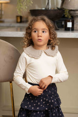 House of Jamie Collar Tee Cream & Shimmer Beige